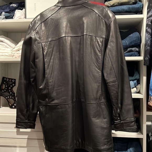 marc New York Andrew Marc black leather heavy men’s coat size medium - Picture 8 of 16